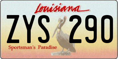 LA license plate ZYS290