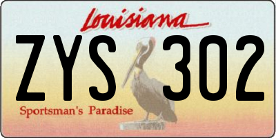 LA license plate ZYS302