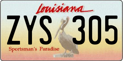 LA license plate ZYS305