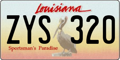 LA license plate ZYS320