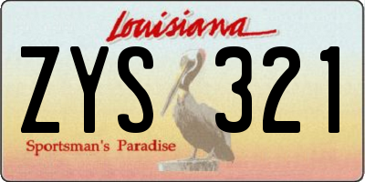 LA license plate ZYS321