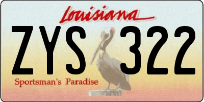 LA license plate ZYS322