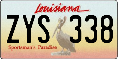 LA license plate ZYS338
