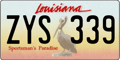 LA license plate ZYS339