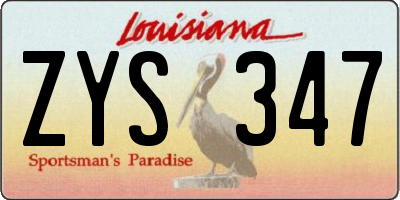 LA license plate ZYS347