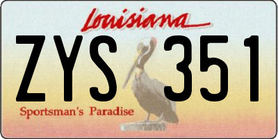 LA license plate ZYS351