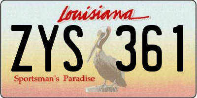 LA license plate ZYS361