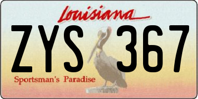 LA license plate ZYS367