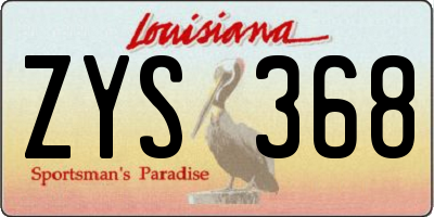 LA license plate ZYS368