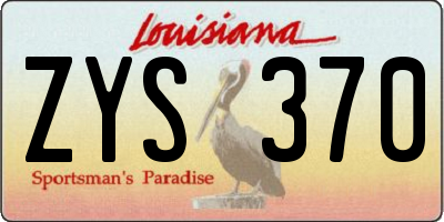 LA license plate ZYS370