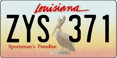 LA license plate ZYS371