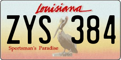 LA license plate ZYS384