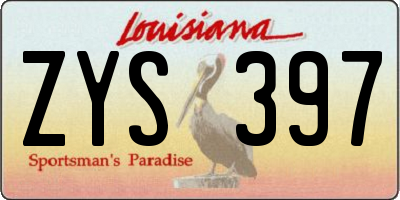 LA license plate ZYS397