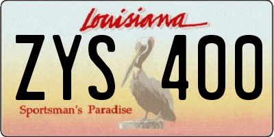 LA license plate ZYS400