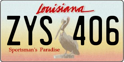 LA license plate ZYS406