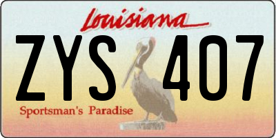 LA license plate ZYS407