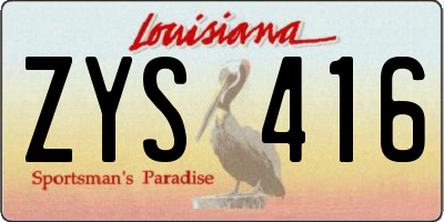 LA license plate ZYS416