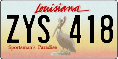 LA license plate ZYS418