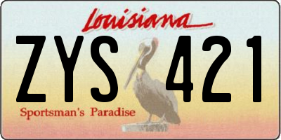 LA license plate ZYS421
