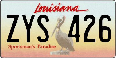 LA license plate ZYS426