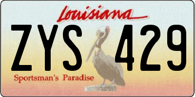 LA license plate ZYS429