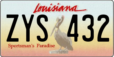 LA license plate ZYS432