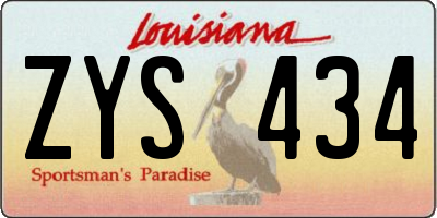 LA license plate ZYS434