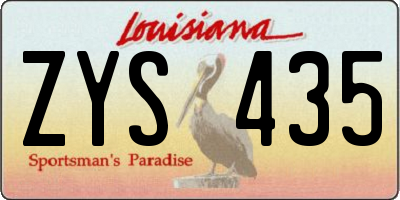 LA license plate ZYS435
