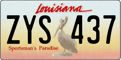 LA license plate ZYS437