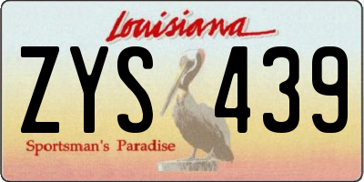 LA license plate ZYS439