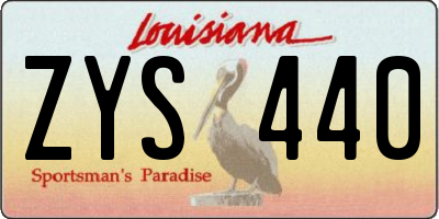 LA license plate ZYS440