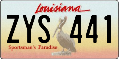 LA license plate ZYS441
