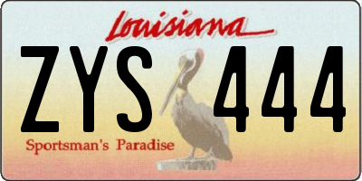 LA license plate ZYS444