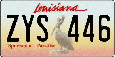 LA license plate ZYS446