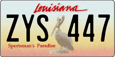 LA license plate ZYS447
