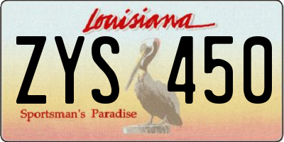 LA license plate ZYS450