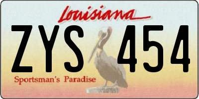 LA license plate ZYS454