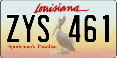 LA license plate ZYS461