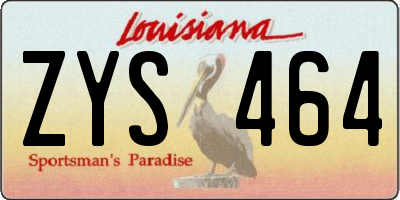 LA license plate ZYS464