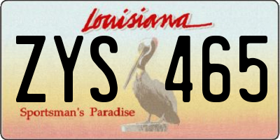 LA license plate ZYS465