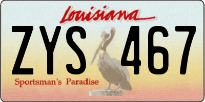 LA license plate ZYS467