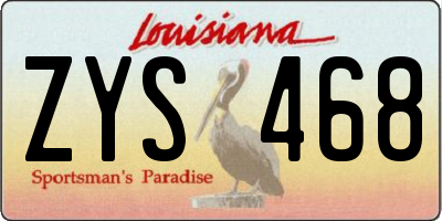 LA license plate ZYS468