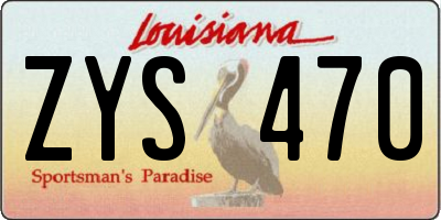 LA license plate ZYS470