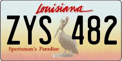 LA license plate ZYS482