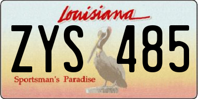 LA license plate ZYS485