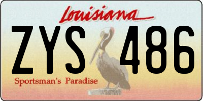 LA license plate ZYS486