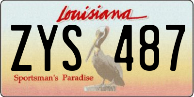 LA license plate ZYS487