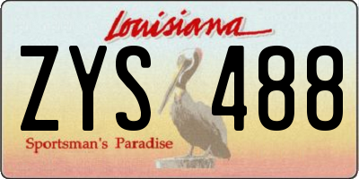 LA license plate ZYS488