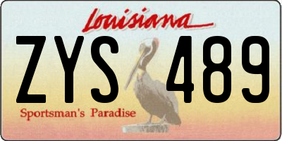 LA license plate ZYS489