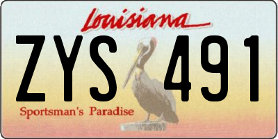 LA license plate ZYS491